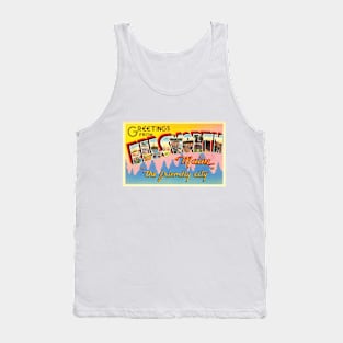 Greetings from Ellsworth, Maine - Vintage Large Letter Postcard Tank Top